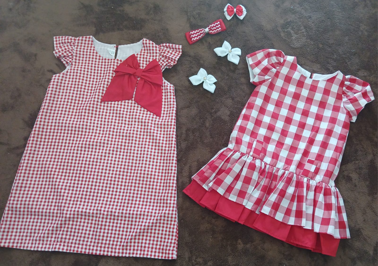 Vestidos a Cuadros Vichy con Lazos a Juego